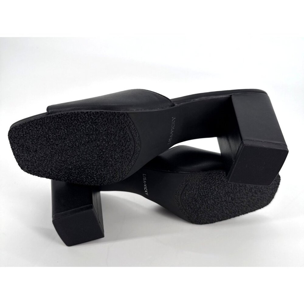 Lisa Vicky Womens Sandals Vital Black Nappa Open Toe Block Heel 9.5 - Picture 6 of 11